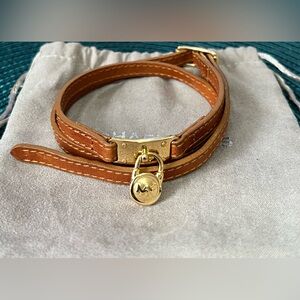 Michael Kors Brown Leather Bracelet/Choker Necklace